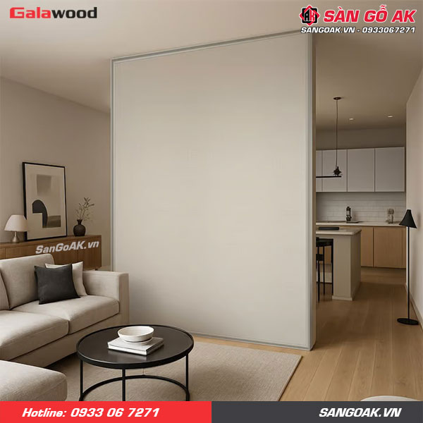 Bộ vách ngăn nhựa vân vải vàng kem Galawood 927M